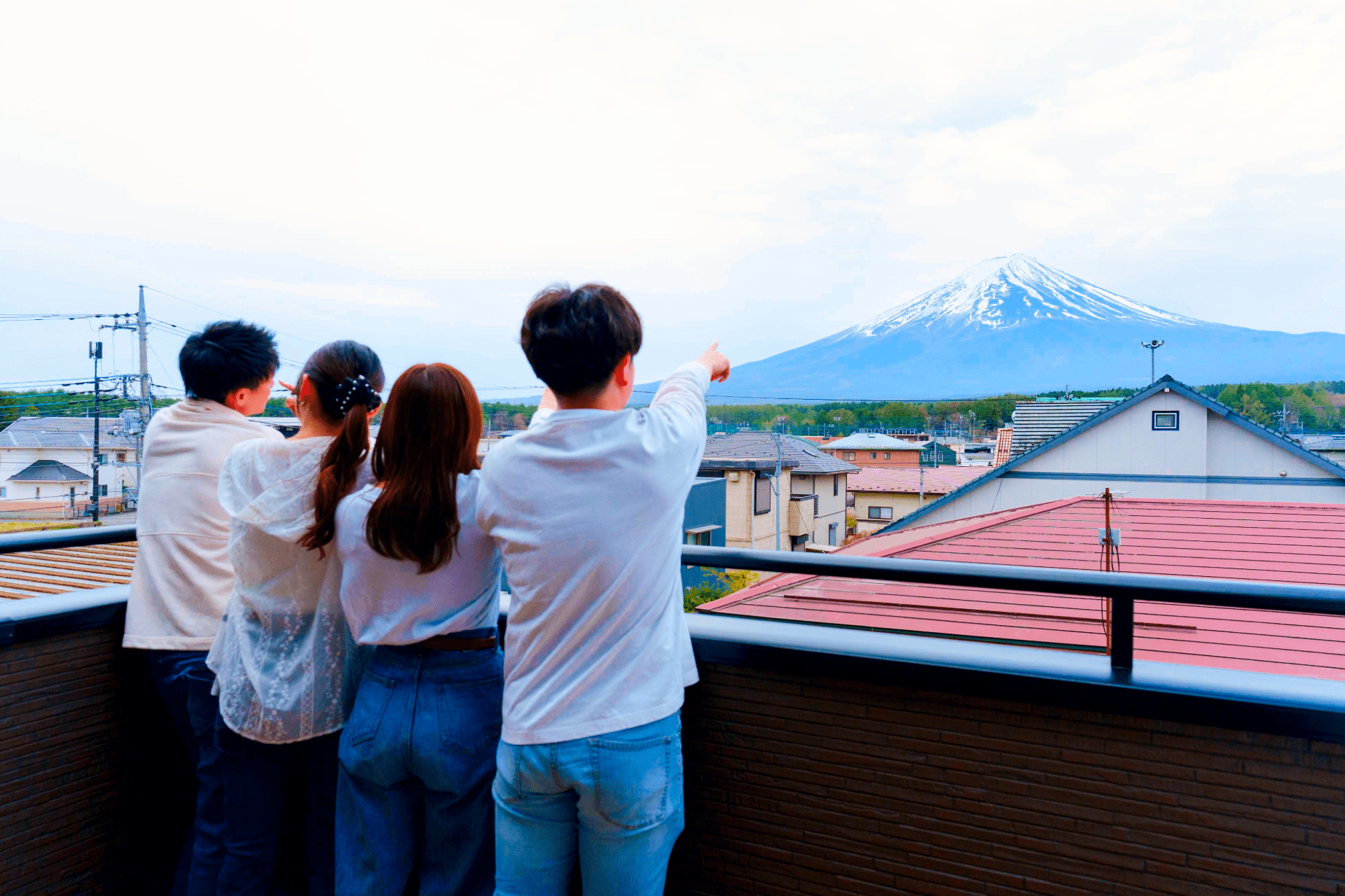 テラスから眺める富士山