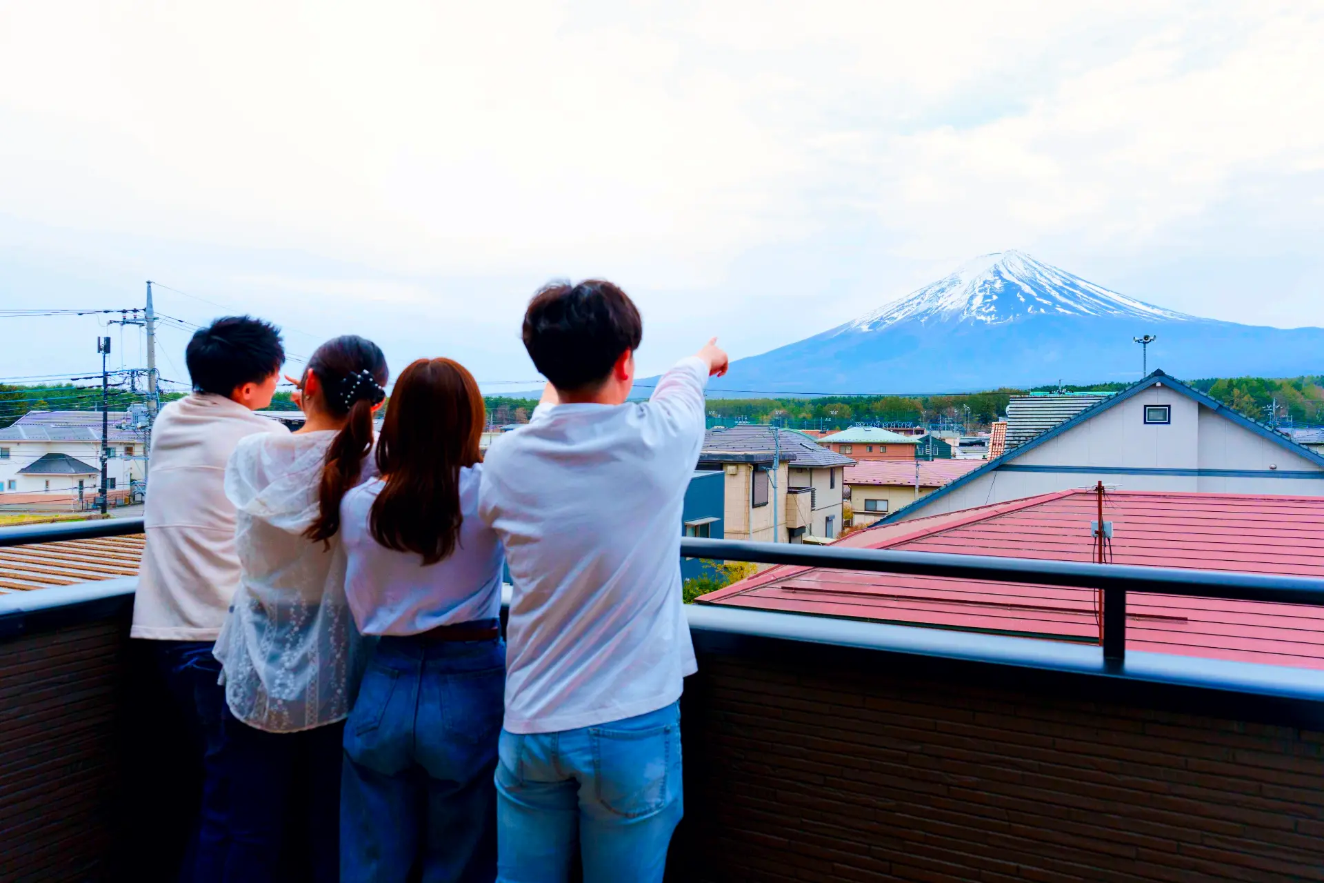 テラスの富士山